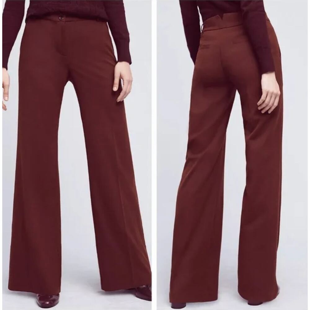 Cartonnier Monica Flannel Trousers in Bordeaux Sz 4